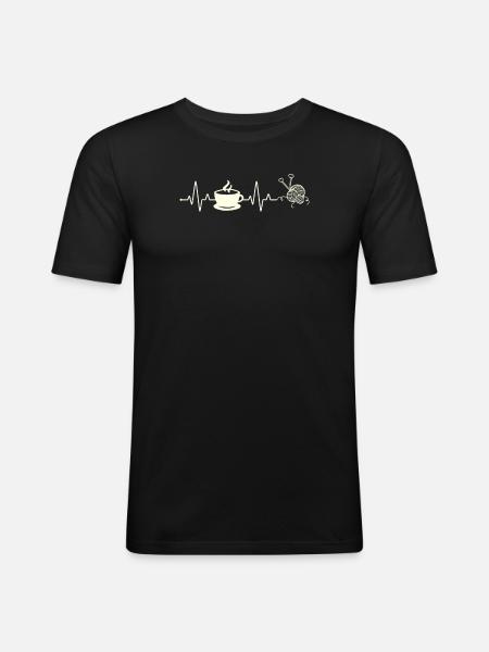 Funny Knitting Knitting Needle Gift - Men's Slim Fit T-Shirt - black