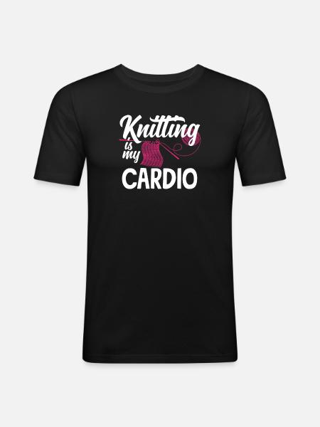 Funny Knitting Knitting Needle Gift - Men's Slim Fit T-Shirt - black