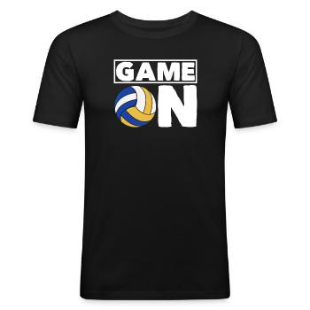 Cadeau de volley-ball amusant - T-shirt près du corps Homme - noir - Devant - Nik (191cm)