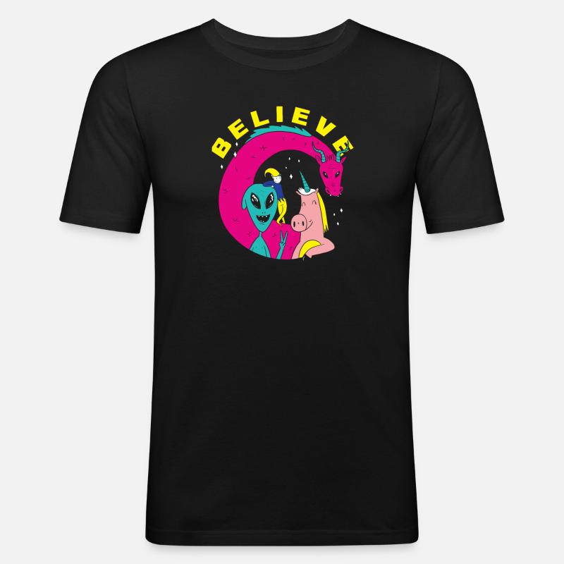 Funny Alien Alien Gift - Men's Slim Fit T-Shirt - black