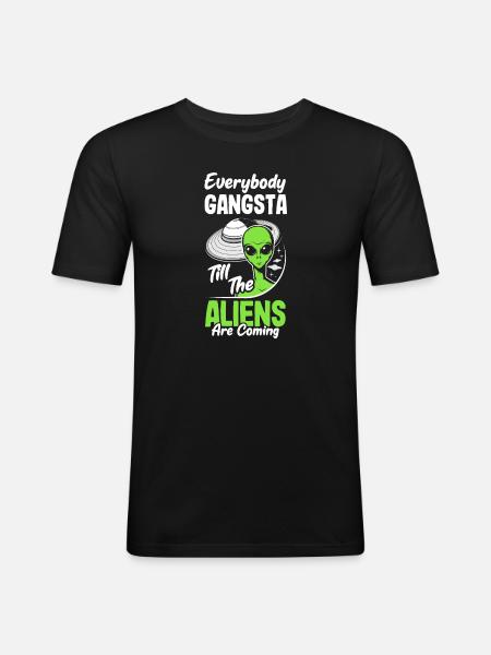 Funny Alien Alien Gift - Men's Slim Fit T-Shirt - black