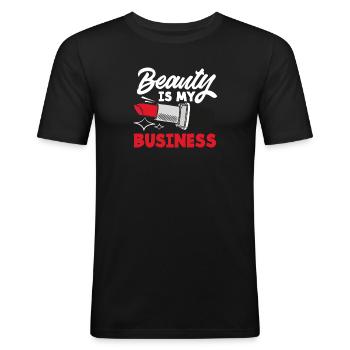 Hautpflege Kosmetikerin Kosmetik - Männer Slim Fit T-Shirt - Schwarz - Vorne - Nik (191cm)