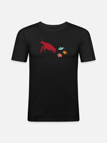 Turtle Sea Turtle Gift - Men's Slim Fit T-Shirt - black