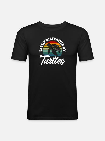 Turtle Sea Turtle Gift - Men's Slim Fit T-Shirt - black