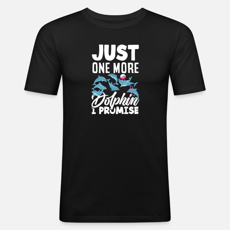 Nur Noch Ein Delfin Versprochen - Männer Slim Fit T-Shirt - Schwarz
