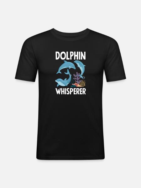 Dolphin Whisperer Lover Dolphins - Men's Slim Fit T-Shirt - black