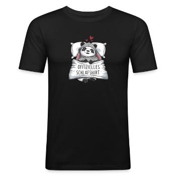 Offizielles Schlafshirt Süßer Panda - Männer Slim Fit T-Shirt - Schwarz - Vorne - Nik (191cm)