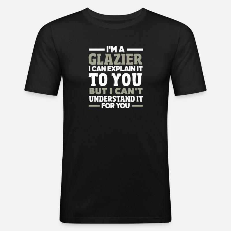 Glaser Geschenk - Männer Slim Fit T-Shirt - Schwarz