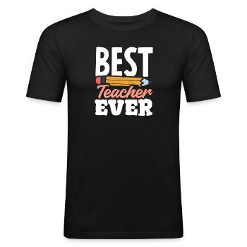 Lustiges Lehrer Lehrerinnen Geschenk - Männer Slim Fit T-Shirt - Schwarz - Vorne - Nik (191cm)