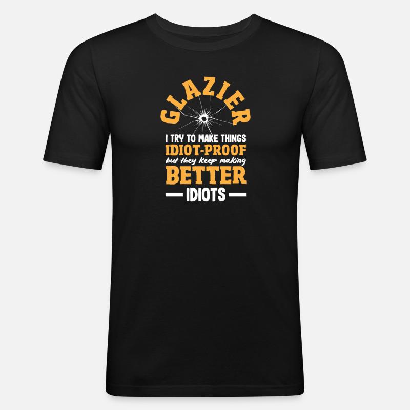 Glaser Geschenk - Männer Slim Fit T-Shirt - Schwarz