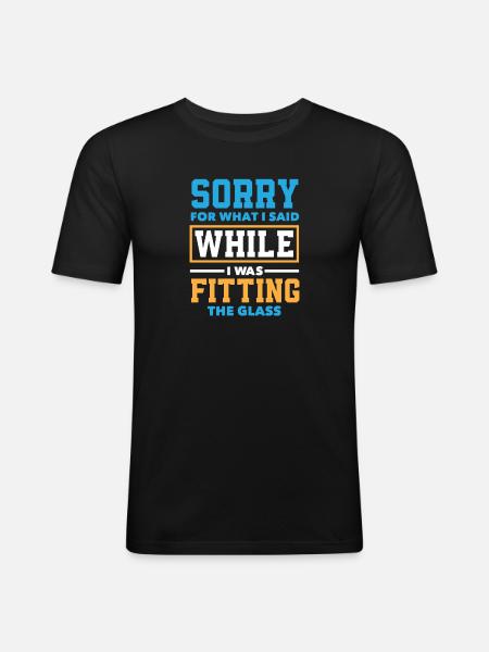 Glaser Geschenk - Männer Slim Fit T-Shirt - Schwarz