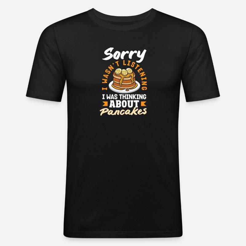Funny Pancake Lover Gift - Men's Slim Fit T-Shirt - black