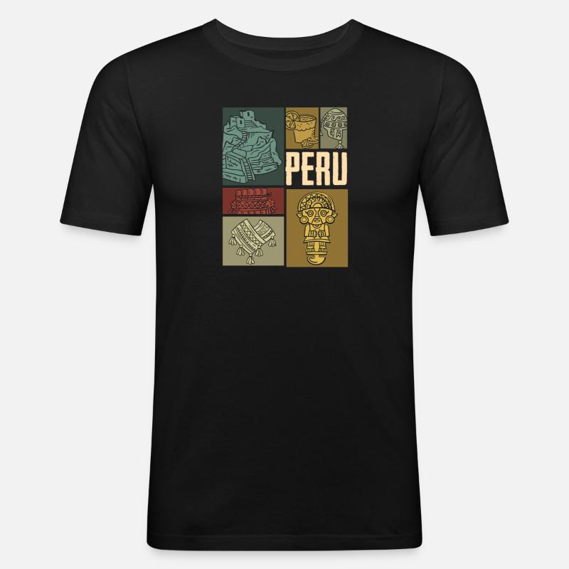 Peru Peruvian Gift - Men's Slim Fit T-Shirt - black