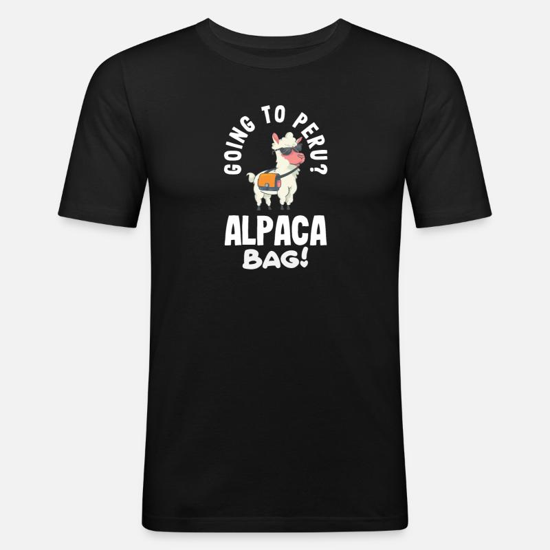 Peru Peruaner Geschenk - Männer Slim Fit T-Shirt - Schwarz