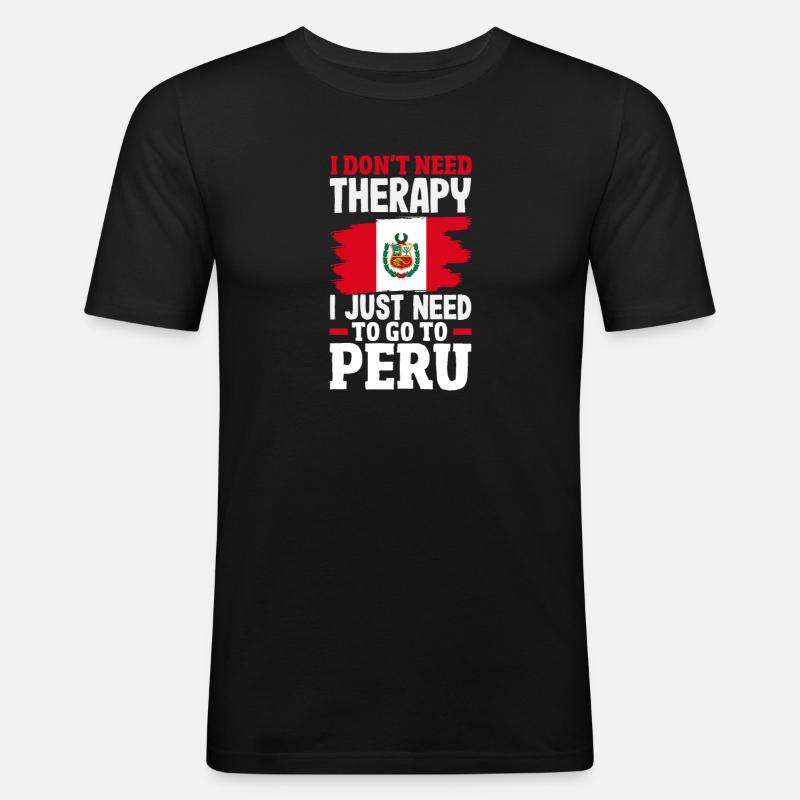 Peru Peruvian Gift - Men's Slim Fit T-Shirt - black