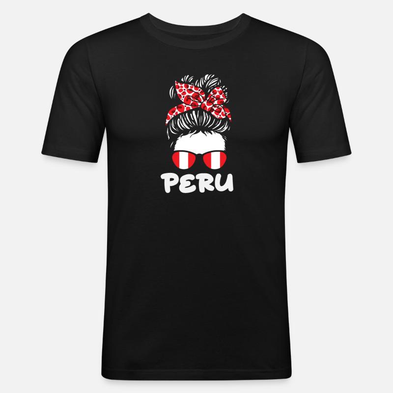 Peru Peruaner Geschenk - Männer Slim Fit T-Shirt - Schwarz