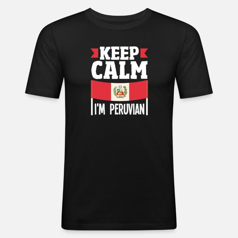 Peru Peruvian Gift - Men's Slim Fit T-Shirt - black