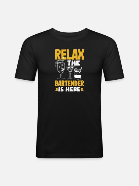 Funny Bartender Saying Bartender Gift - Men's Slim Fit T-Shirt - black
