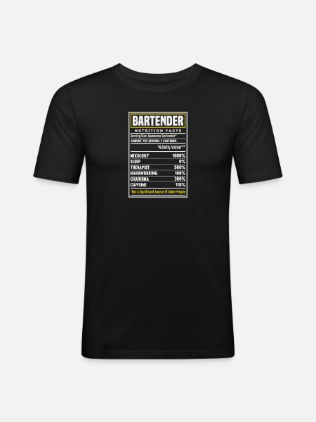 Funny Bartender Saying Bartender Gift - Men's Slim Fit T-Shirt - black