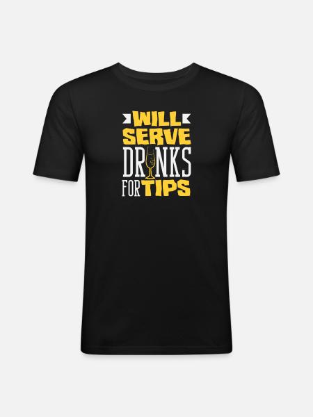 Funny Bartender Saying Bartender Gift - Men's Slim Fit T-Shirt - black