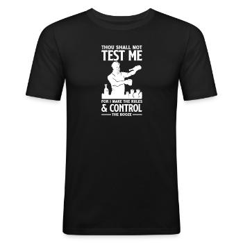 Lustiger Barkeeper Spruch Barkeeper Geschenk - Männer Slim Fit T-Shirt - Schwarz - Vorne - Nik (191cm)