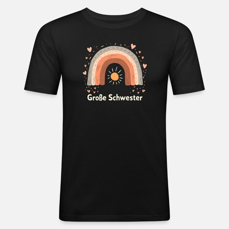 Große Schwester Regenbogen Boho - Männer Slim Fit T-Shirt - Schwarz