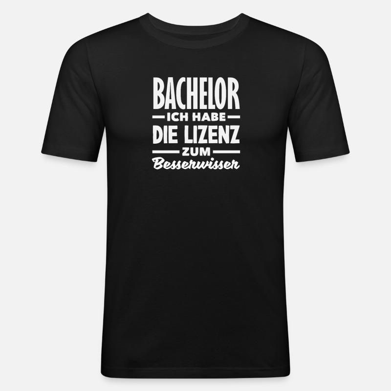 Bachelor - Männer Slim Fit T-Shirt - Schwarz
