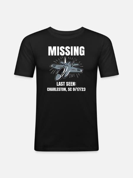 Missing F-35 War Plane - Men's Slim Fit T-Shirt - black