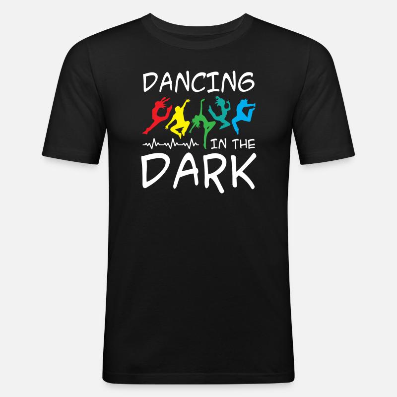 Dancing in the Dark - Männer Slim Fit T-Shirt - Schwarz