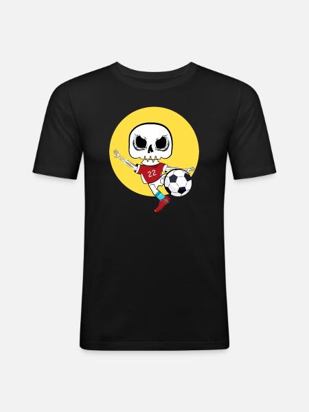 Skeleton Playing Soccer - Men's Slim Fit T-Shirt - black