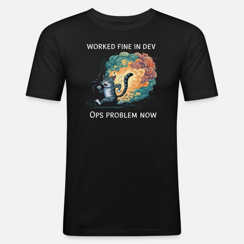 DevOps - Männer Slim Fit T-Shirt - Schwarz