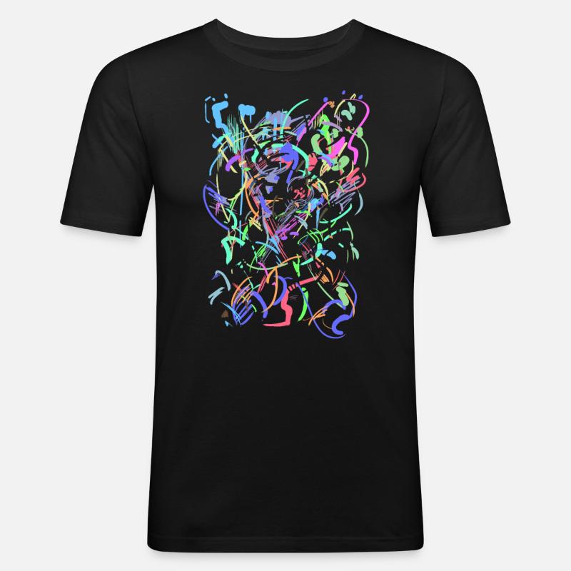 Moderne Kunst - Männer Slim Fit T-Shirt - Schwarz