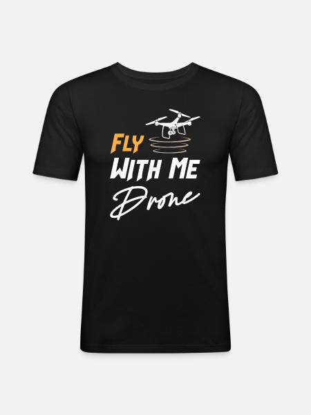 Drone Fly With Me - Men's Slim Fit T-Shirt - black