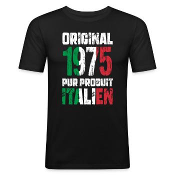 50-jähriges Jubiläum - Original 1975 - Italienisch - Männer Slim Fit T-Shirt - Schwarz - Vorne - Nik (191cm)