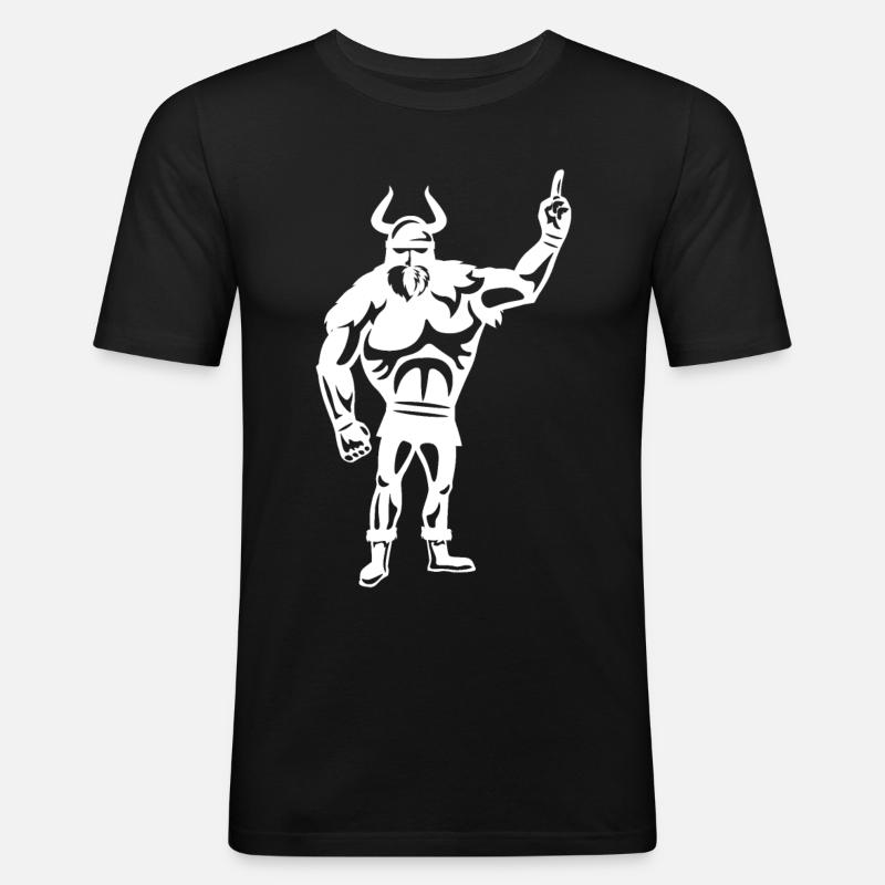 Hardstyle Wikinger - Männer Slim Fit T-Shirt - Schwarz