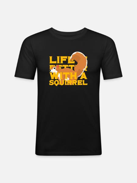Squirrel Squirrel - Men's Slim Fit T-Shirt - black