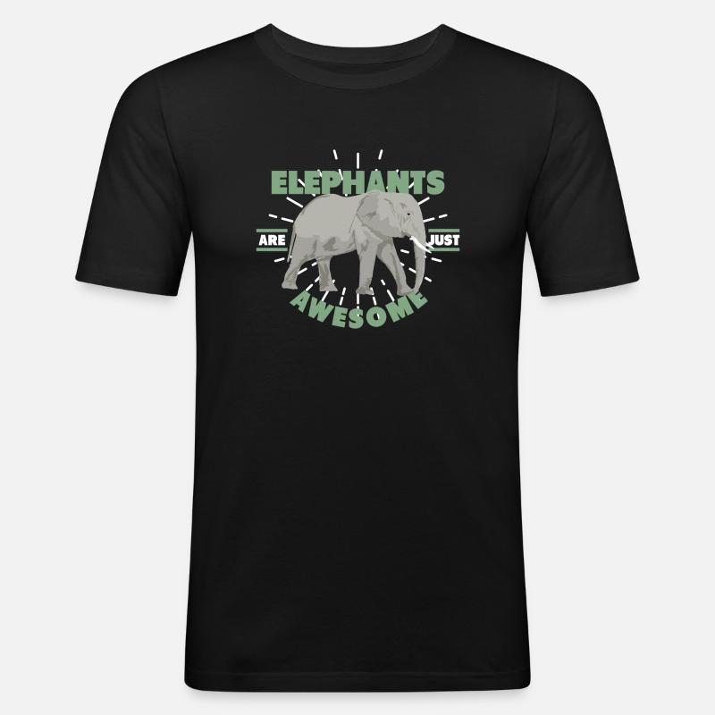 Elefanten Elefant - Männer Slim Fit T-Shirt - Schwarz
