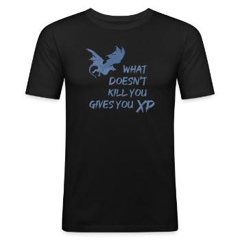 Dragon gaming jeu de rôle donjon de jeu de rôle - T-shirt près du corps Homme - noir - Devant - Nik (191cm)