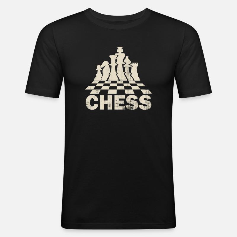 schach - Männer Slim Fit T-Shirt - Schwarz