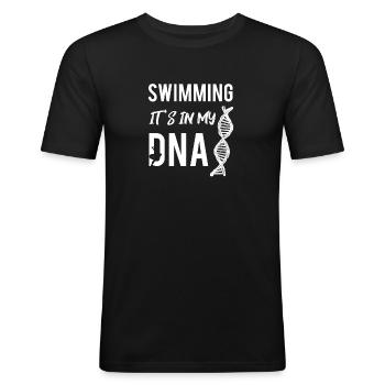 swim - Men's Slim Fit T-Shirt - black - Front - Nik (191cm)