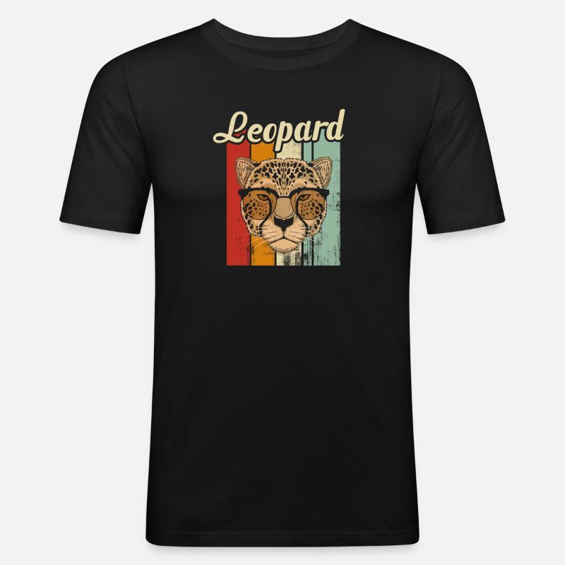 leopard - Men's Slim Fit T-Shirt - black