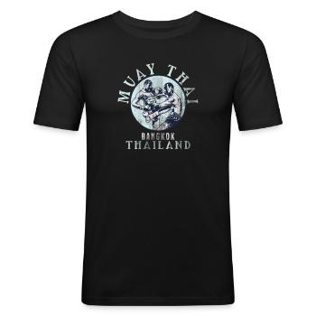 Muay Thai - T-shirt près du corps Homme - noir - Devant - Nik (191cm)