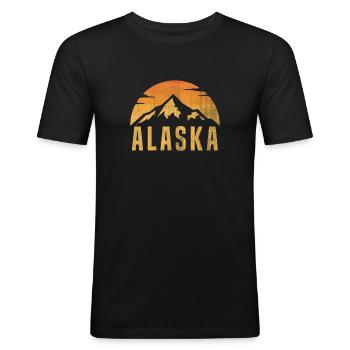 Alaska - Men's Slim Fit T-Shirt - black - Front - Nik (191cm)