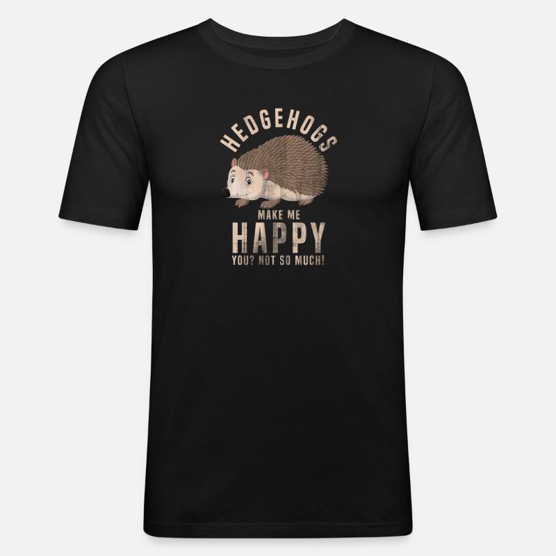 Igel - Männer Slim Fit T-Shirt - Schwarz