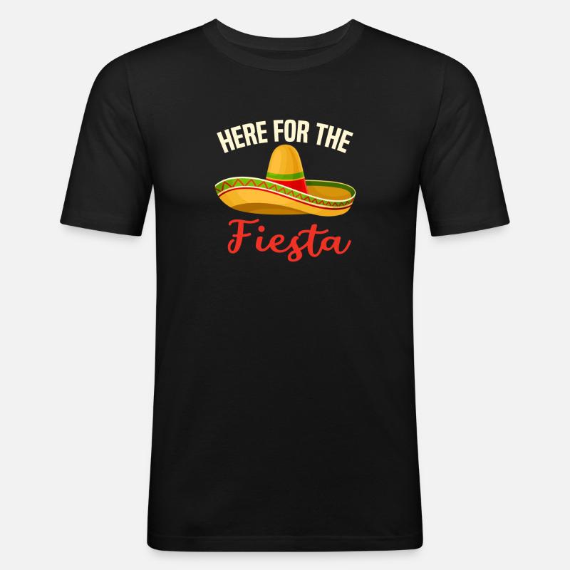 Fiesta Mexiko - Männer Slim Fit T-Shirt - Schwarz