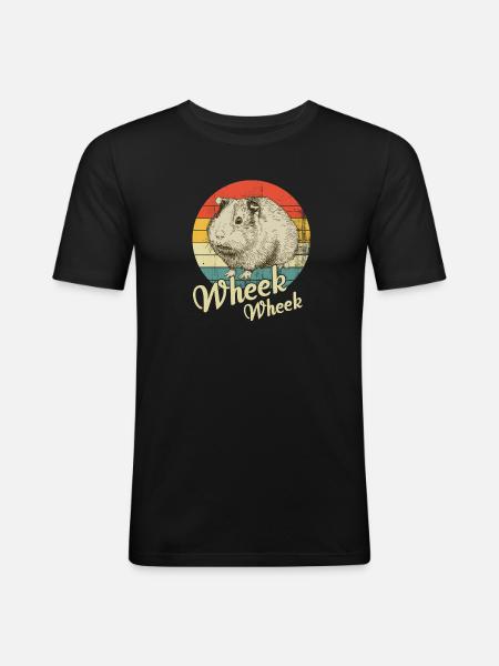 Cochon d'Inde - T-shirt près du corps Homme - noir