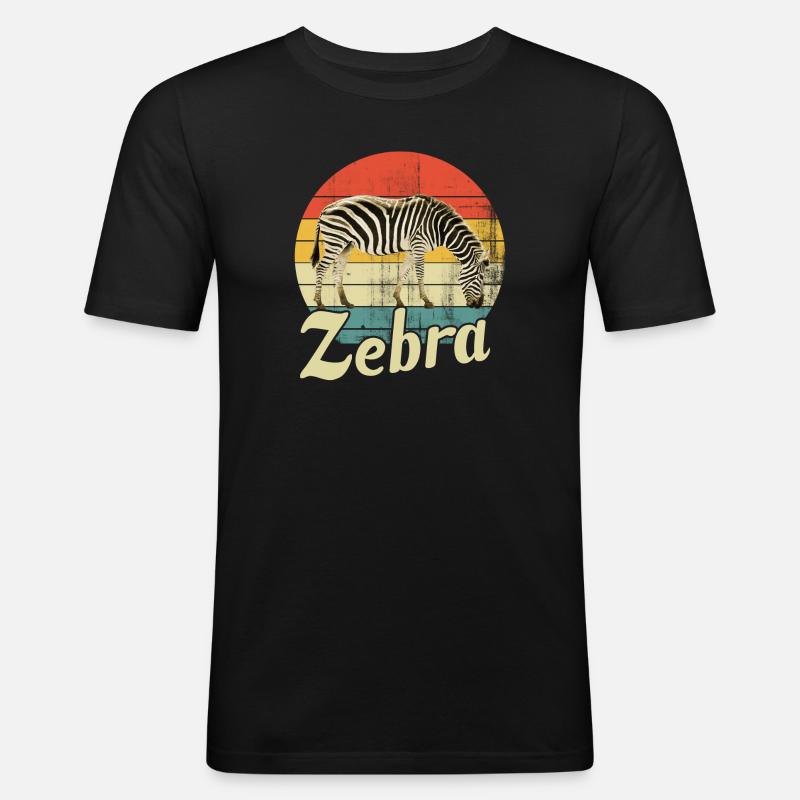 Zebra - Männer Slim Fit T-Shirt - Schwarz