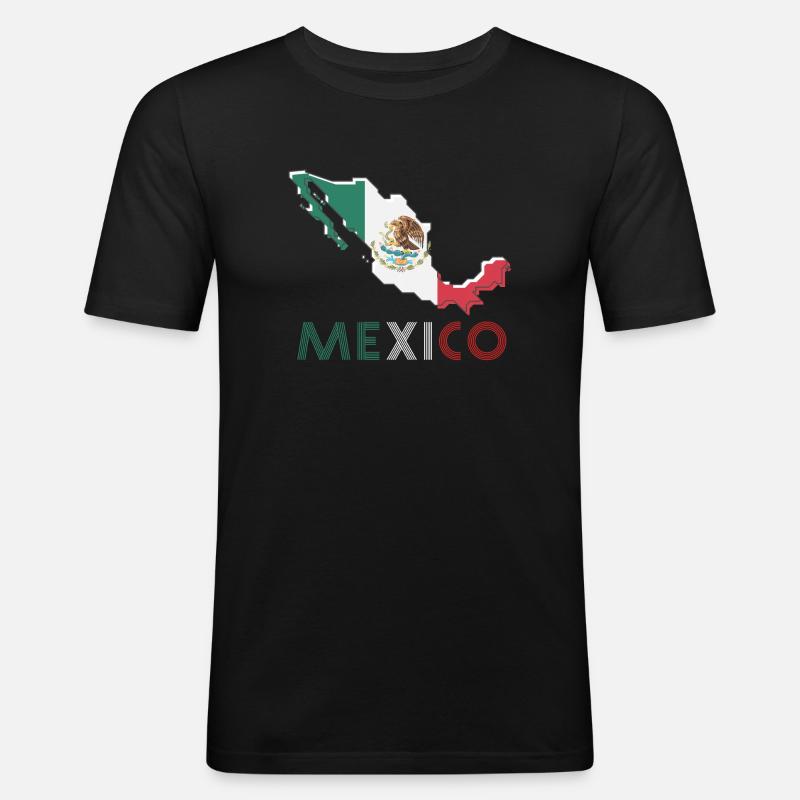 Mexiko - Männer Slim Fit T-Shirt - Schwarz