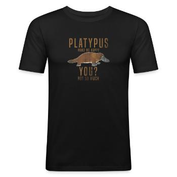 platypus - Men's Slim Fit T-Shirt - black - Front - Nik (191cm)