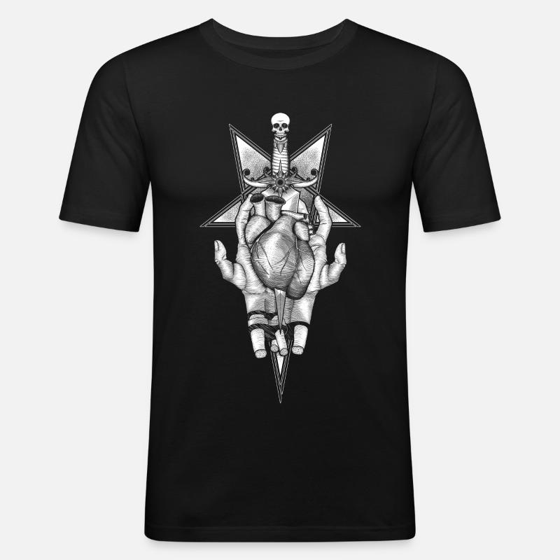 Aching Heart - Schwarze Version - Männer Slim Fit T-Shirt - Schwarz